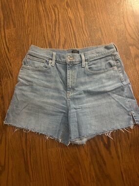 J. Crew Factory Faded Light Blue Denim Cutoff Shorts